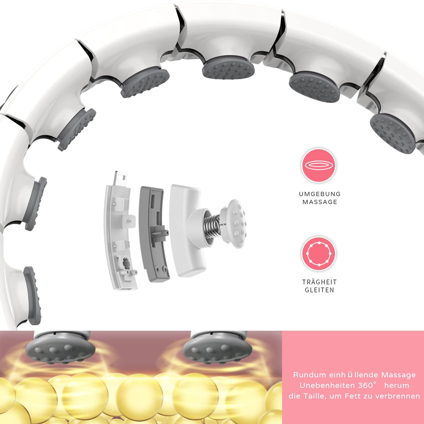 Adjustable Hula Hoop with Massage Knobs and 16 Removable Parts