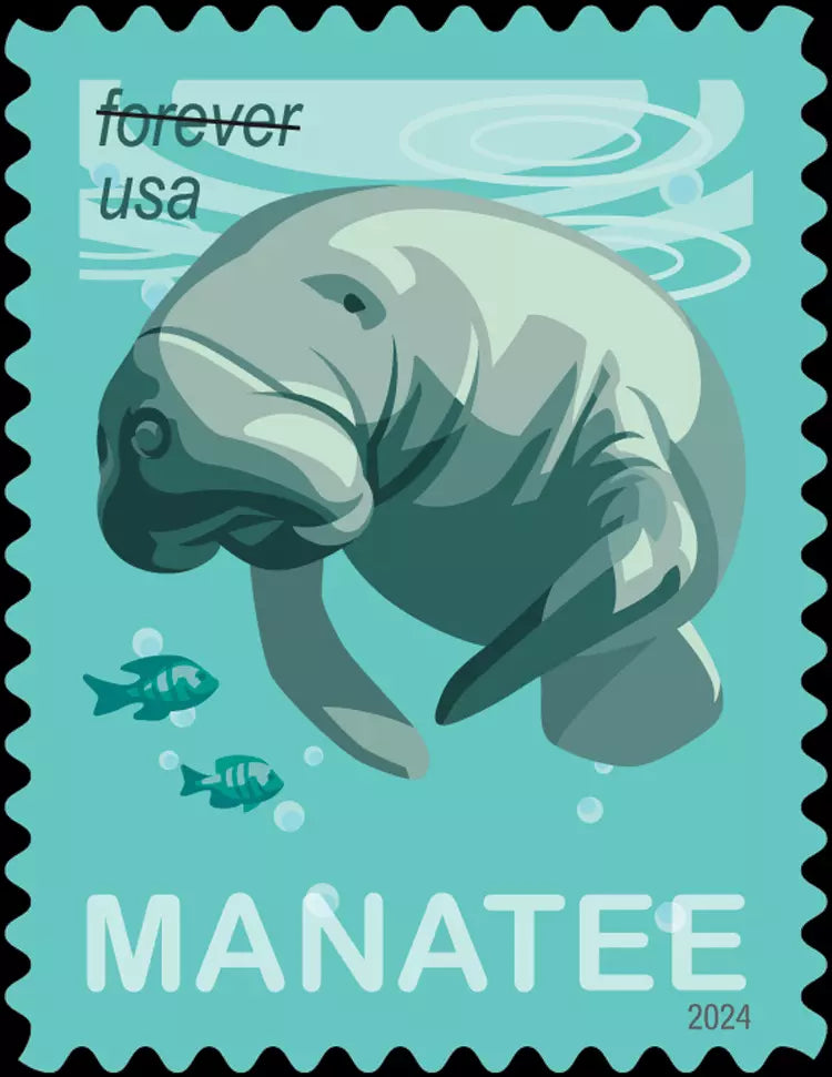 2024 US Save Manatees Booklet Of 20 Forever Postage Stamp