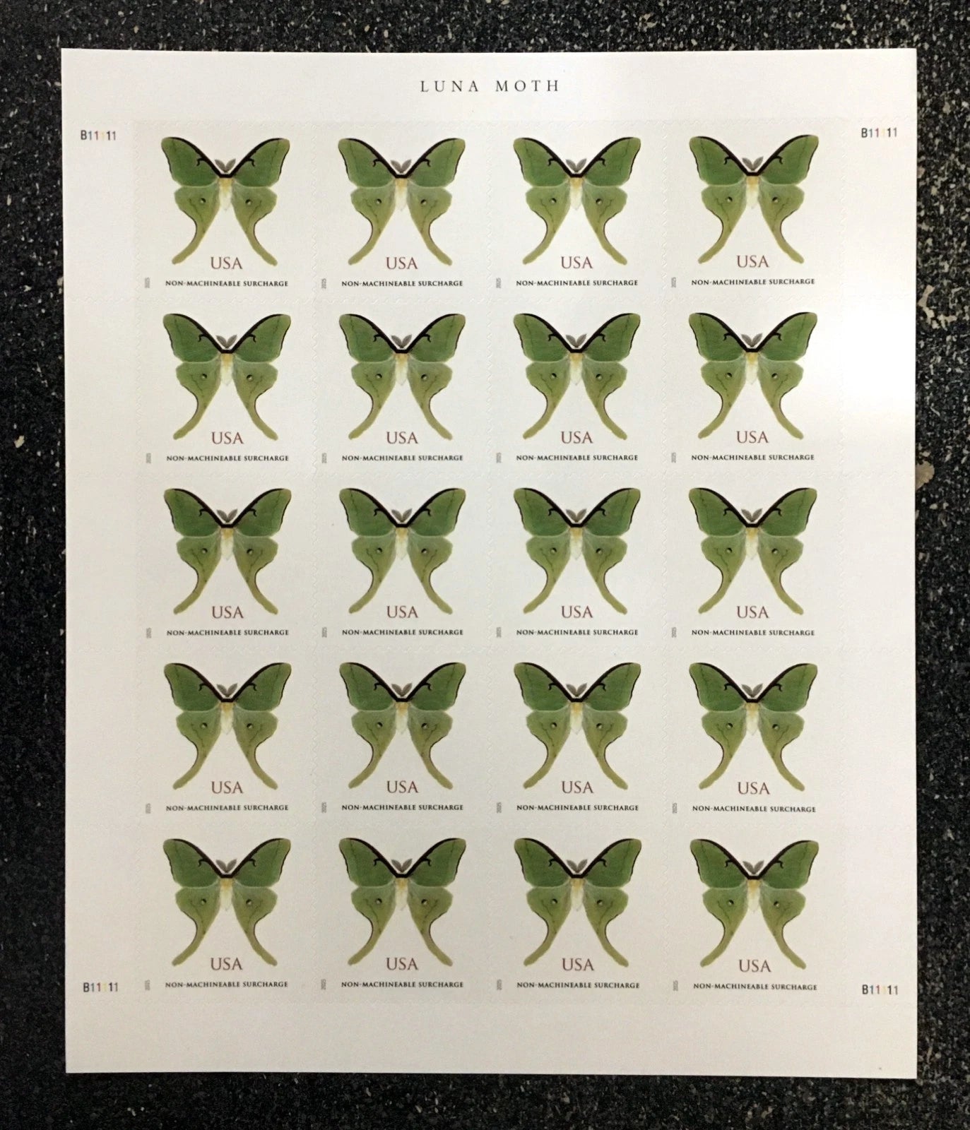 USA Luna Moth Non- Machinable Surcharge Stamps