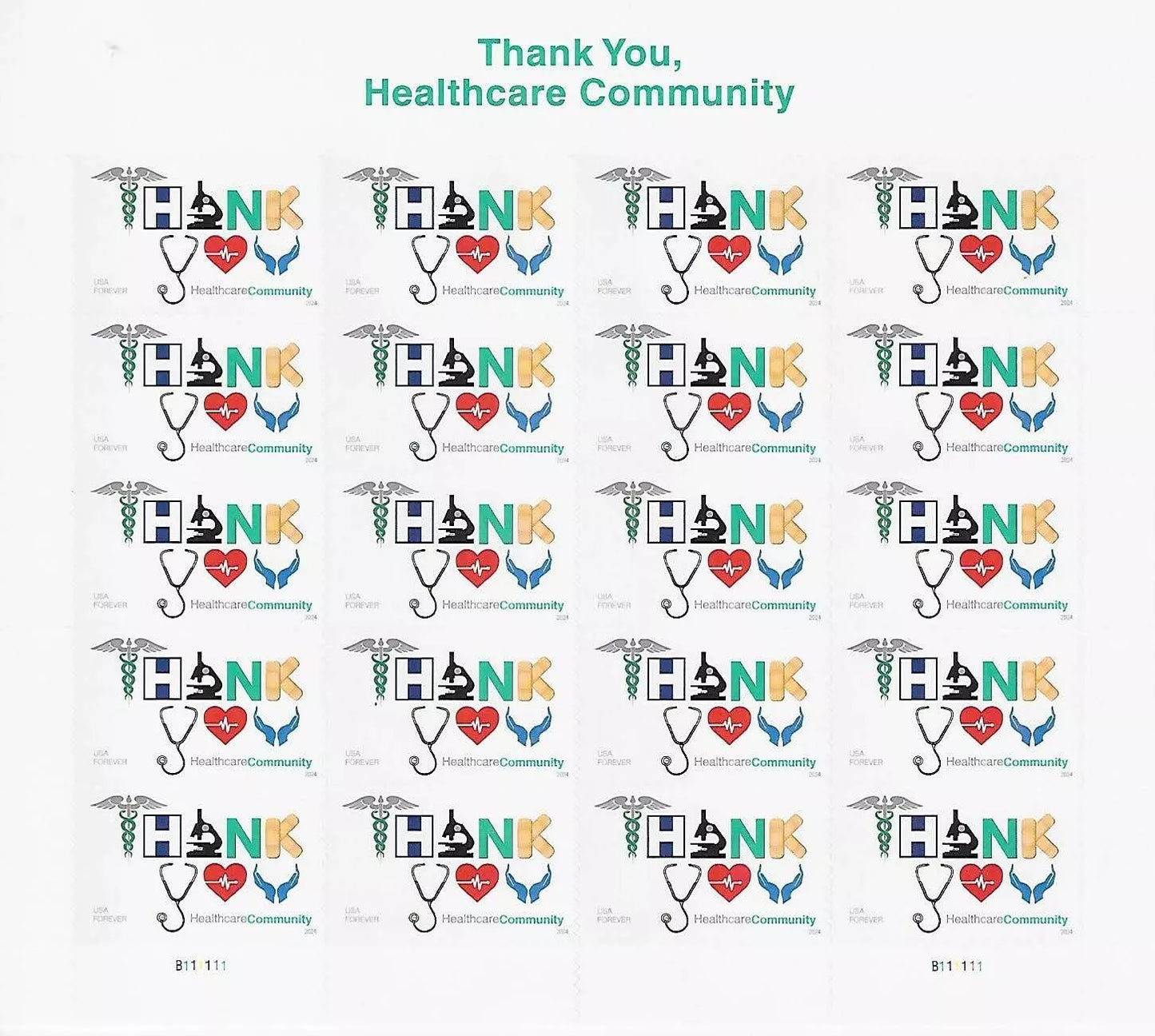 2024 USA Thank You Healthcare Community Forever Stamps