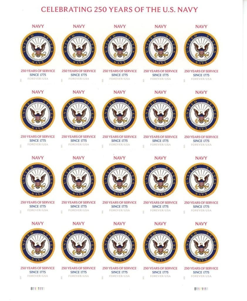 2025 US Navy 250th Anniversary Honors Forever Stamps