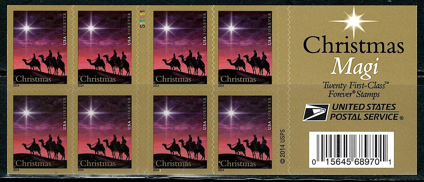 USA Christmas Magi Booklet Pane Of 20 Forever Stamps