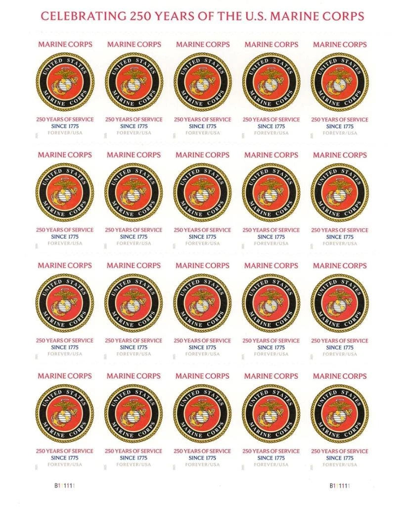 2025 US Marine Corps 250th Anniversary Honors Forever Stamps