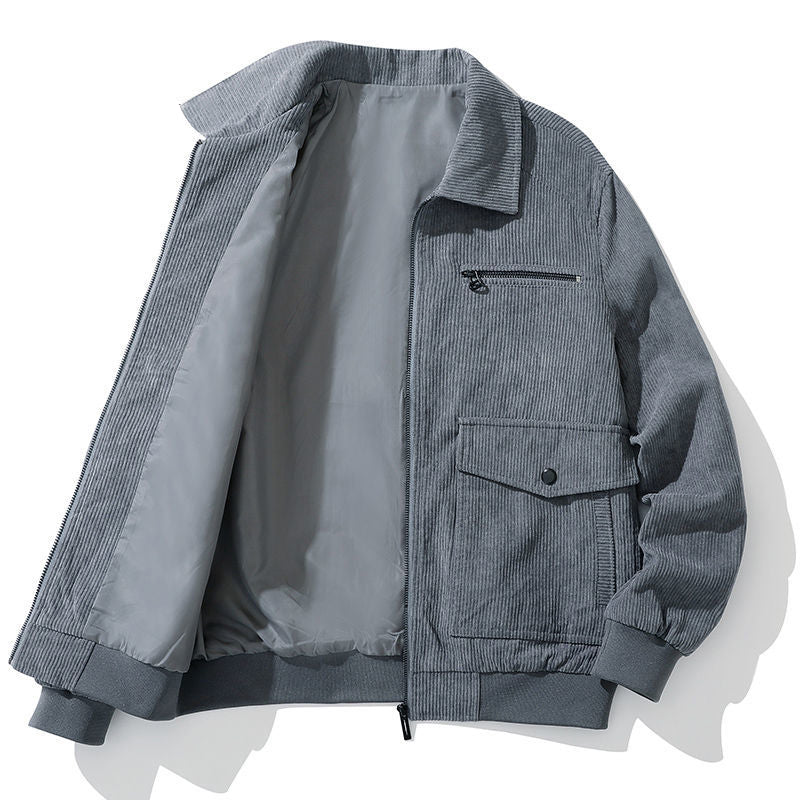Men's Corduroy Cardigan Pocket Casual Jacket