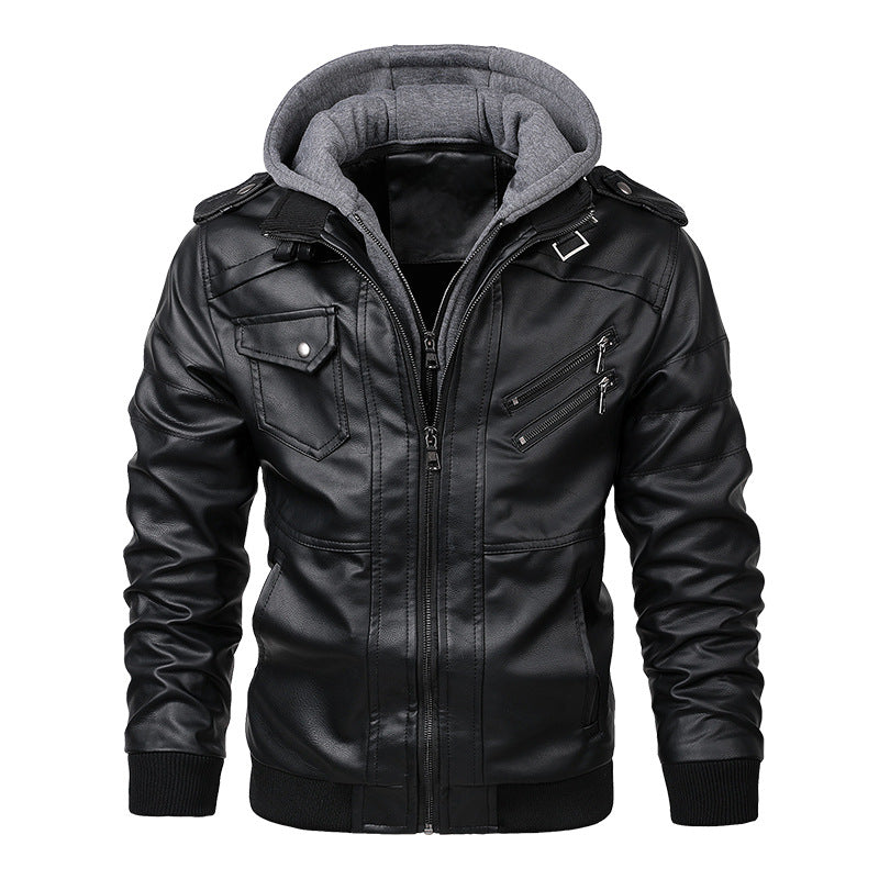 Men's Winter Jacket Motorcycle Slim Warm Leather Jacket