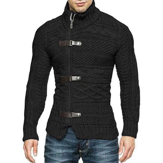 Men's Turtleneck Button Down Sweater