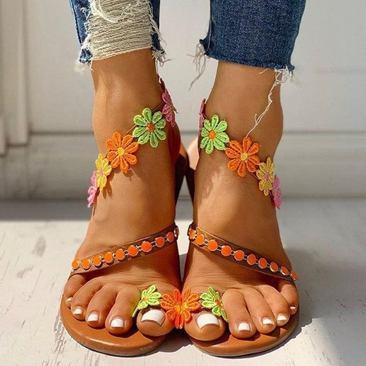 Summer Beach Flower Sandals For Women