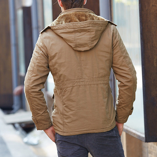 Men's Hooded Fleece Bomber Jacket