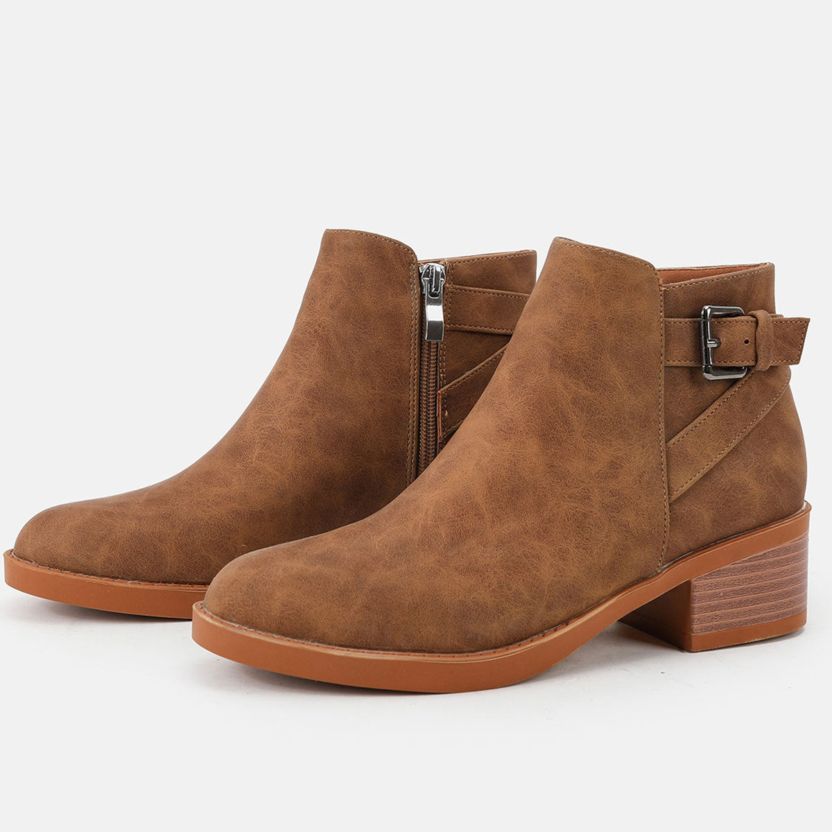 Women's Casual Round Toe Flat Boots