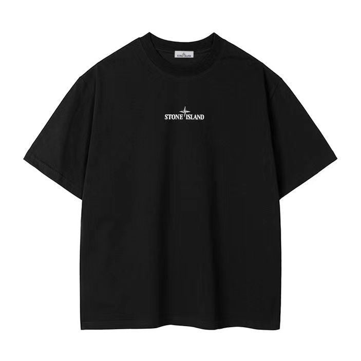 Stone Island Unisex Print Crew Neck Casual T-Shirt