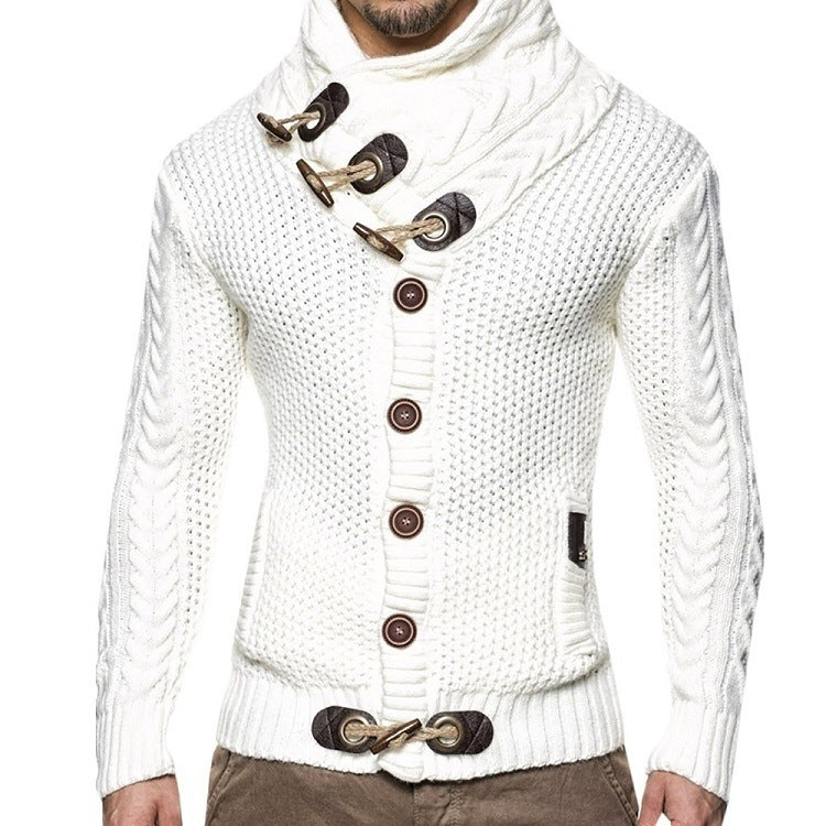 Men's Slim Button Knit Sweater