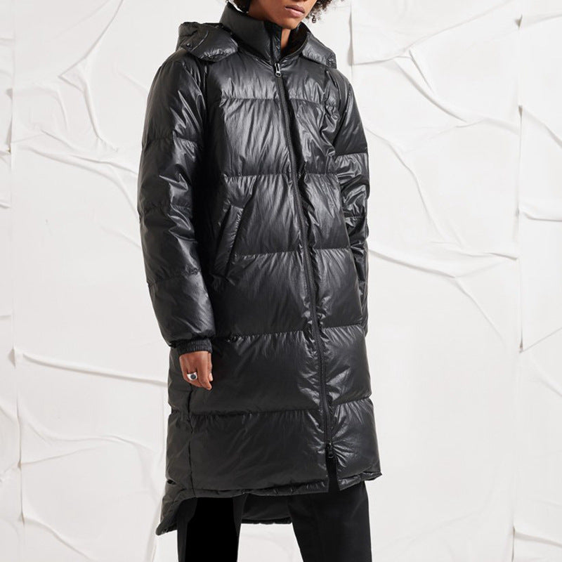Men's Long Thick Hooded All Weather Down Jacket