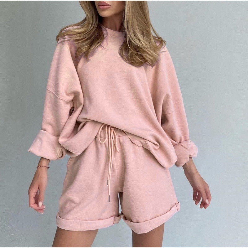 Women's Long Sleeve Shorts Sports Suit