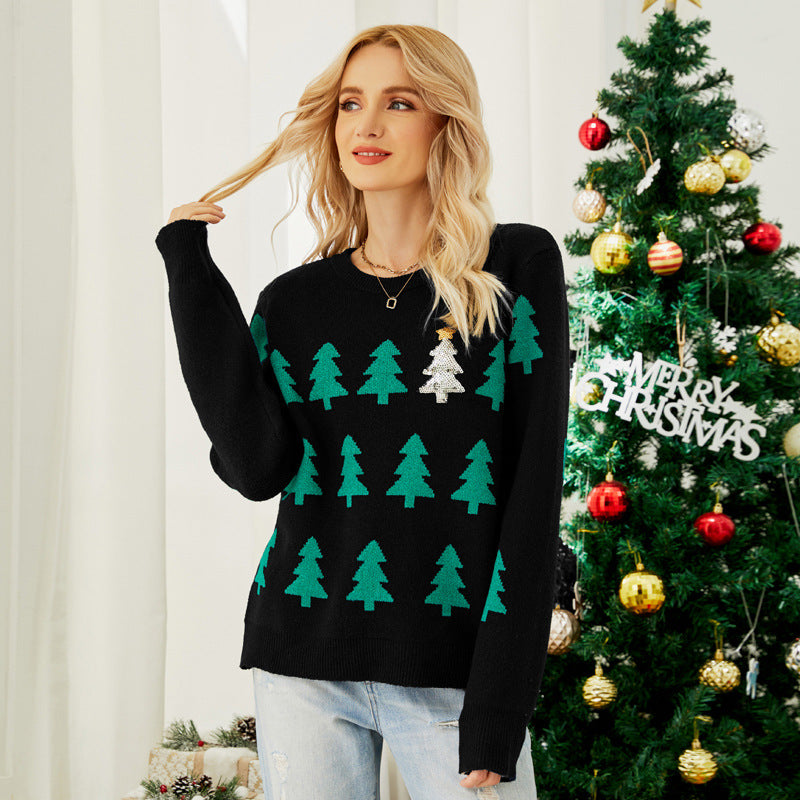 Christmas Tree Knitting Sweater Red Christmas Shirt