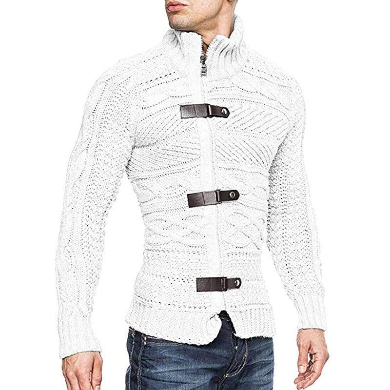 Men's Turtleneck Button Down Sweater