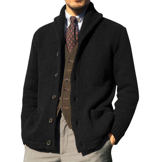 Men's Lapel Casual Knit Cardigan