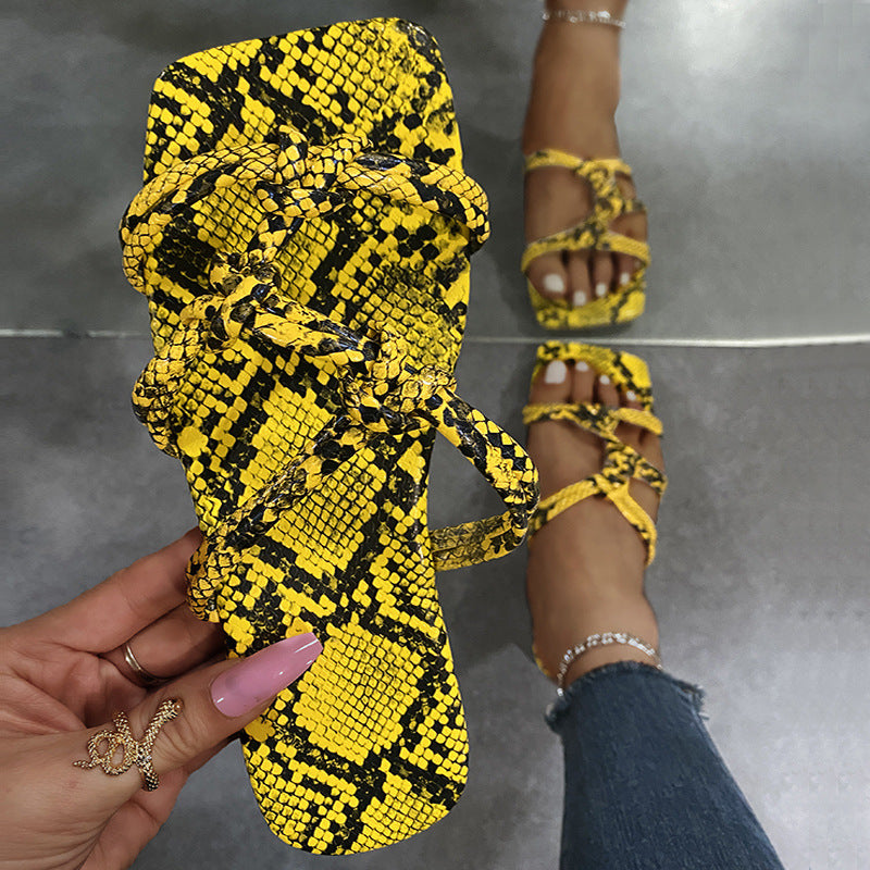 Summer Flat Leather Slippers For Women