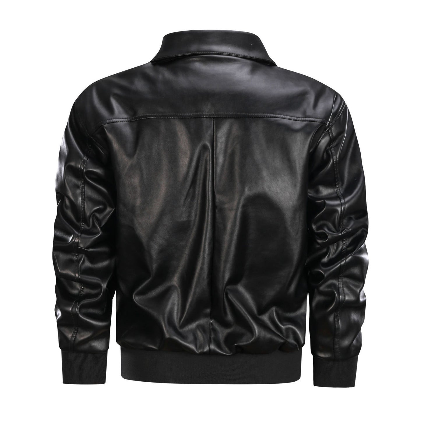 Men's PU Stand Collar Winter Jacket
