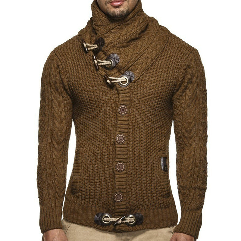 Men's Slim Button Knit Sweater