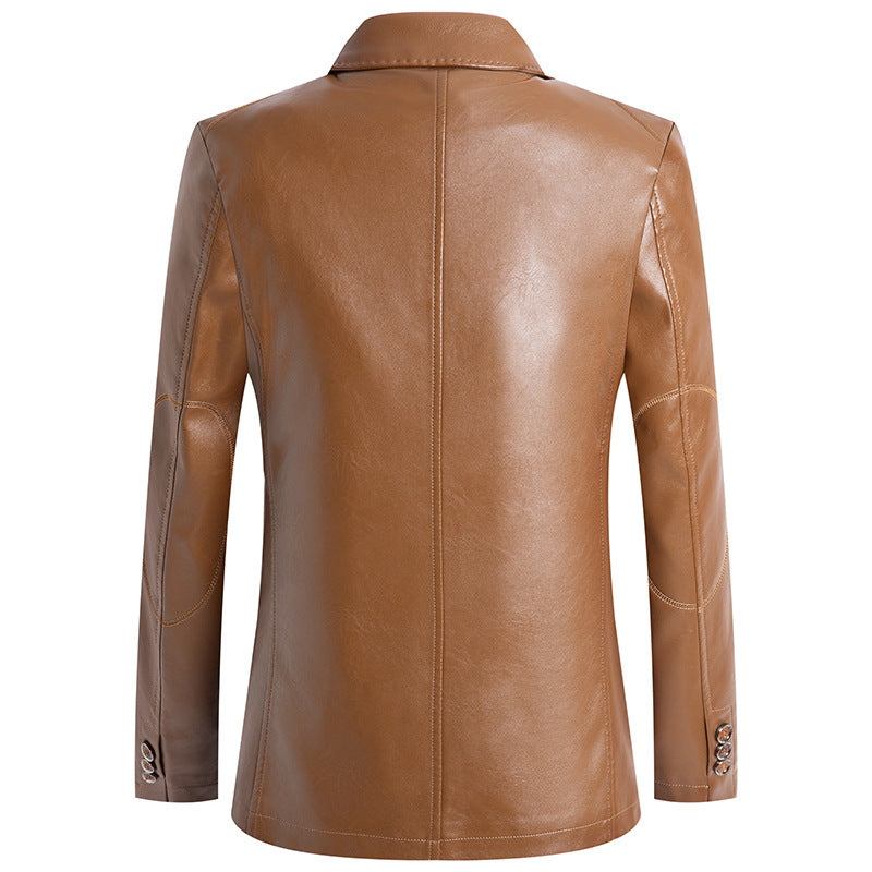 Men's Leather Formal Cardigan Jacket