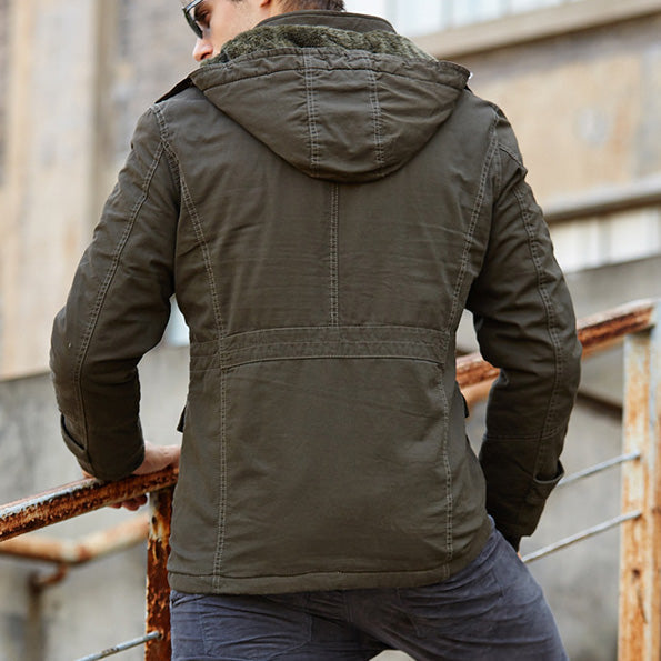 Men's Hooded Fleece Bomber Jacket