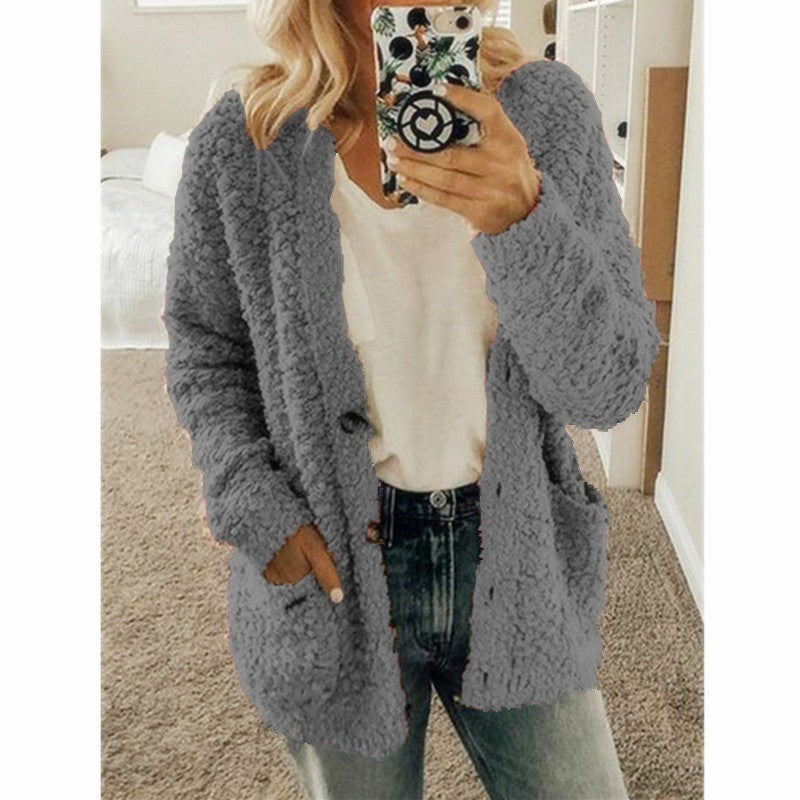 Women's Casual Plush Cardigan Jacket