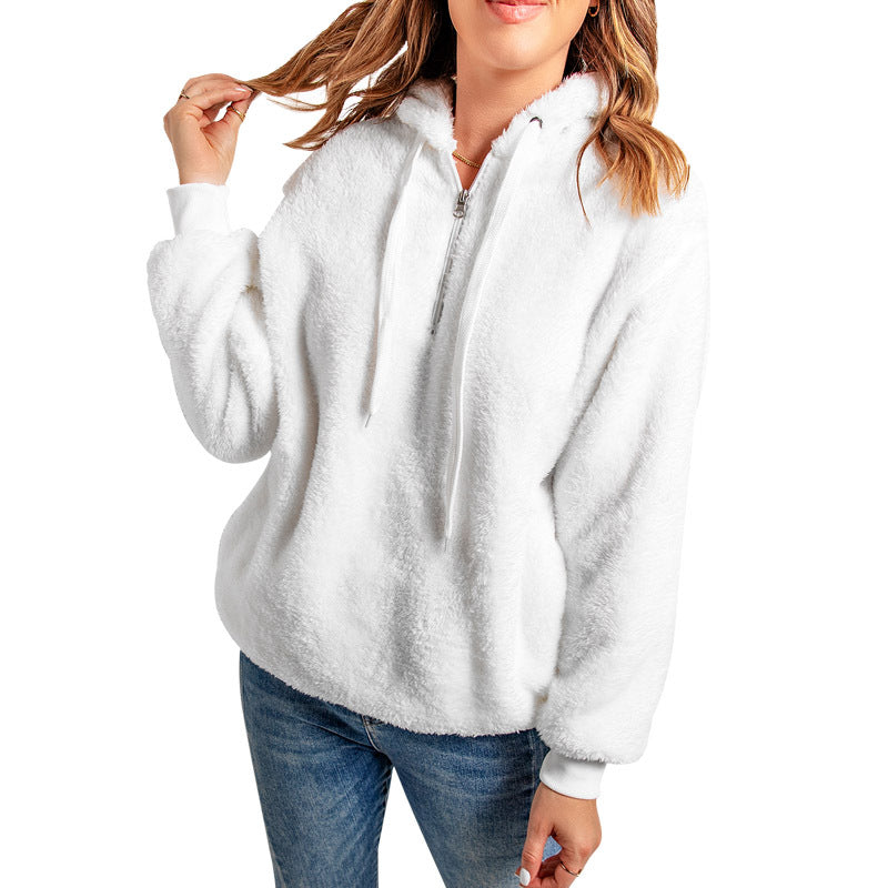 Women's Winter Plush Hooded Sweatshirt