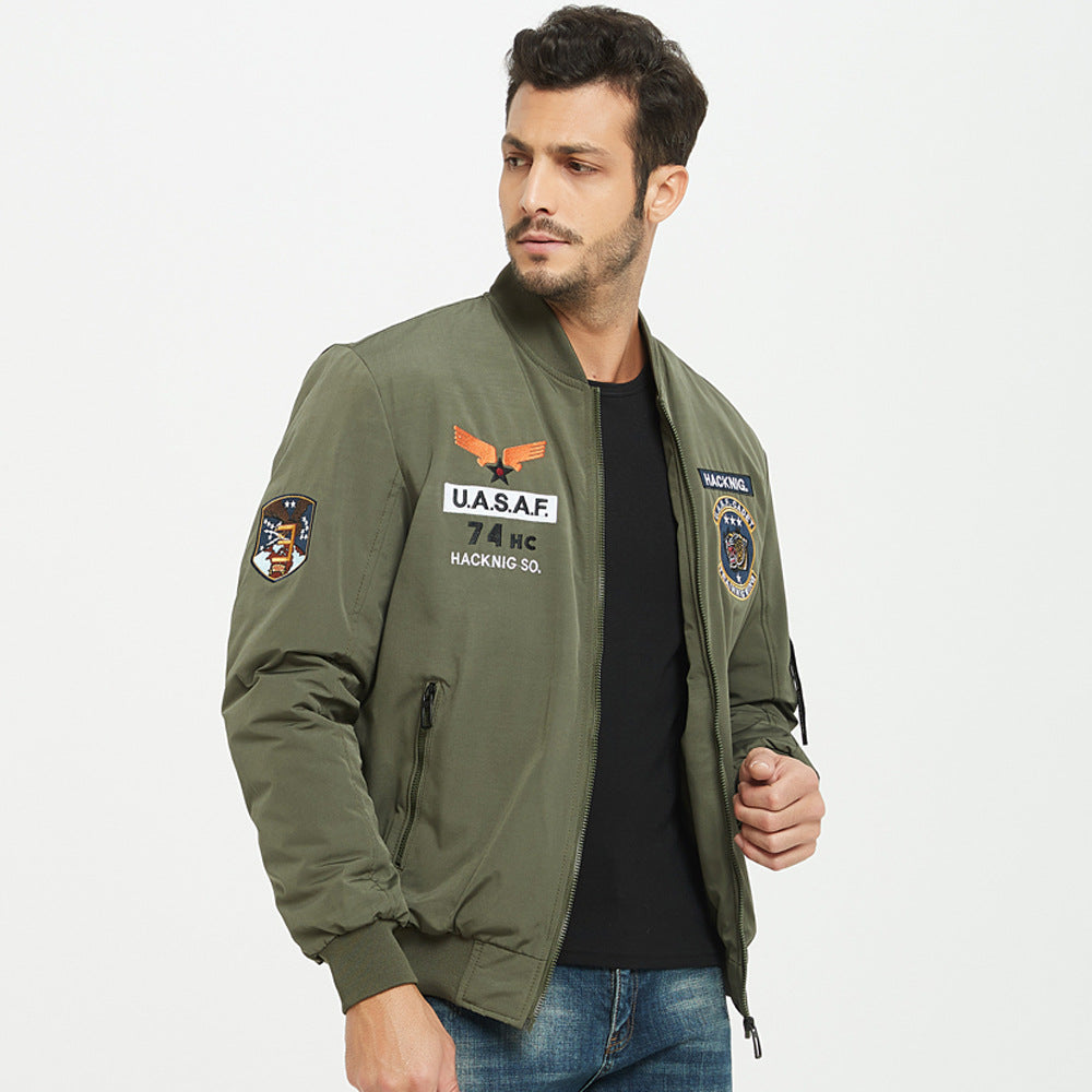 Men's Thermal Jacket Air Force Baseball Collar Jacket