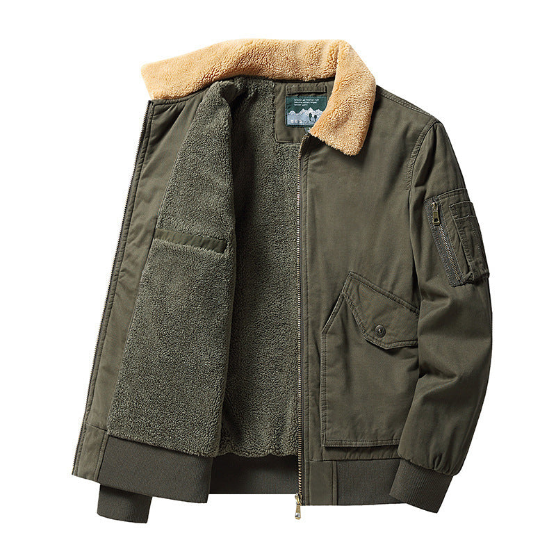 Men's Warm Jacket Velvet Thick Casual Warm Lamb Jacket