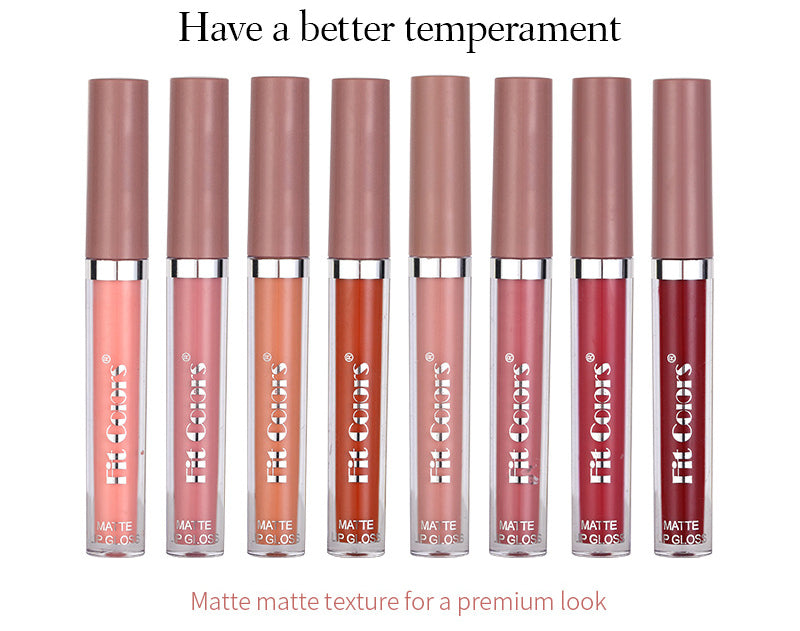 Matte Non-stick Cup Lip Gloss Set Matte Thin Tube Liquid Lipstick 4 Sets