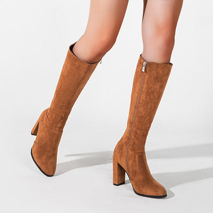 Women's High Heel Leather High Boots