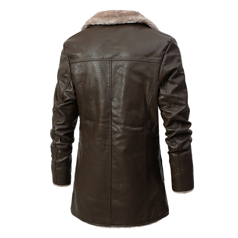Men's Business Plus Velvet Large Lapel Suit Fur Plush Jacket