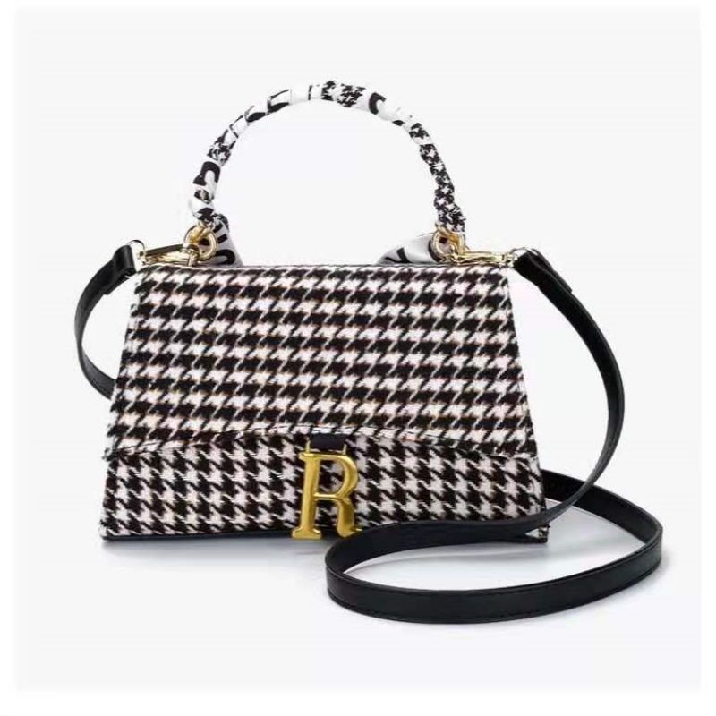 Woman Plaid Messenger Bag Portable Small Square Bag