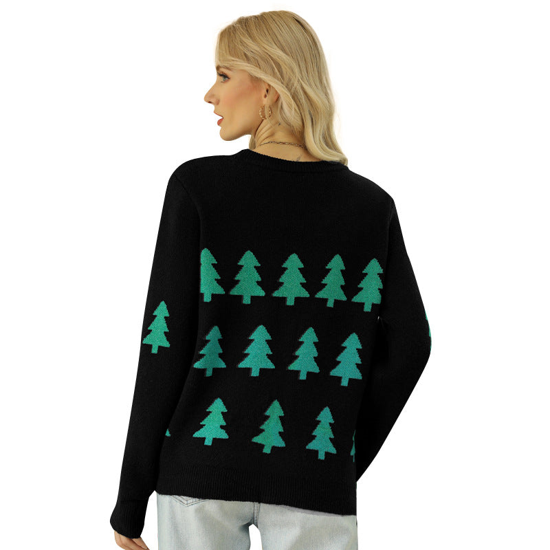 Christmas Tree Knitting Sweater Red Christmas Shirt