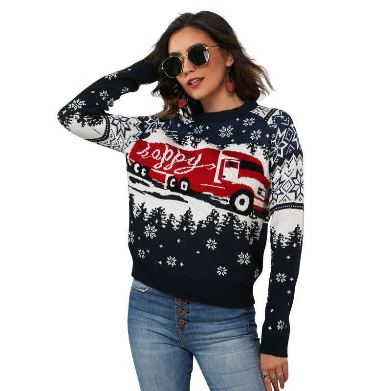 Christmas Snowflake Sweater Loose Knit Shirt