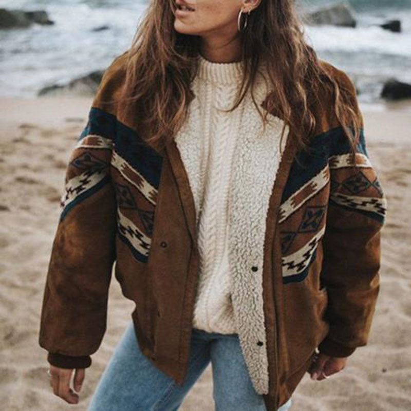 Women's Ethnic Plush Jacket