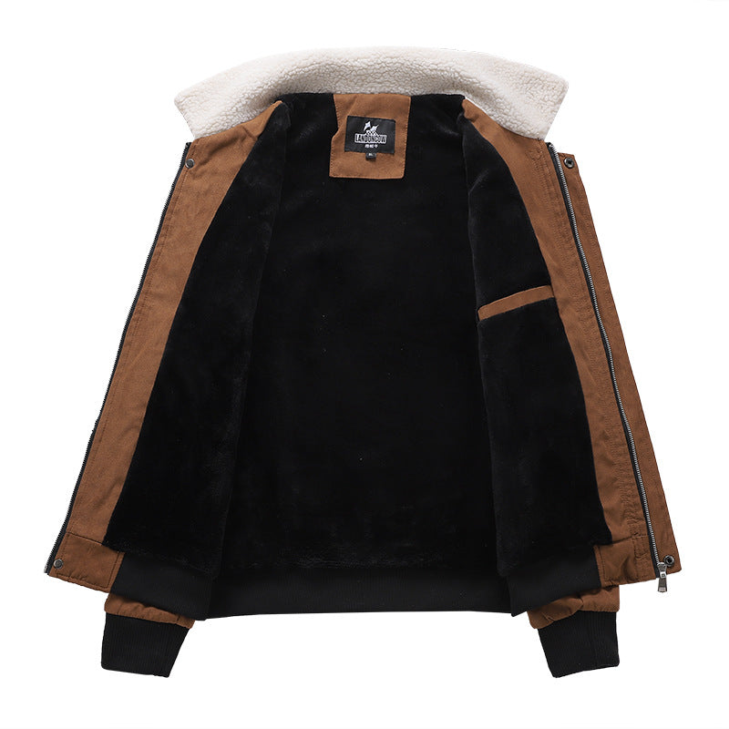 Men's Lapel Winter Bomber Jacket