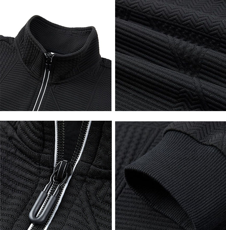 Men's Stand Collar Zip Up Sweatshirt