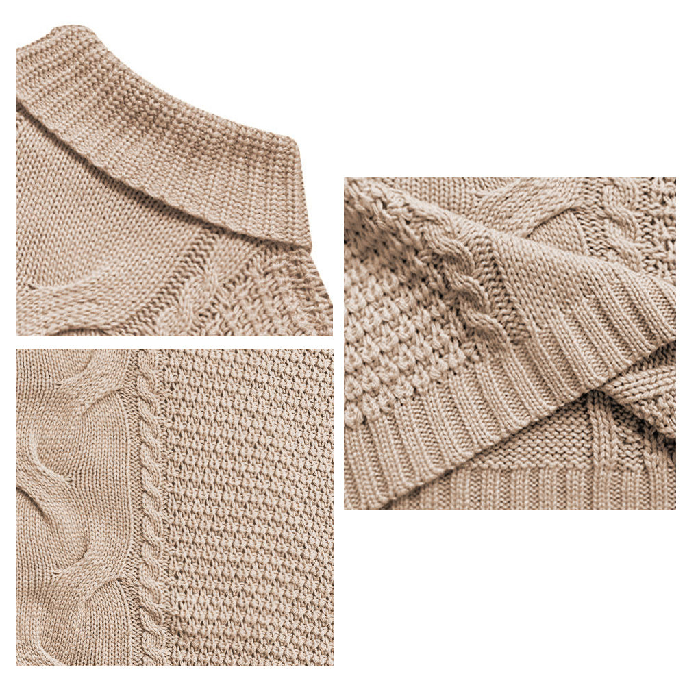 Women's Turtleneck Short Sleeve Knit Sweater