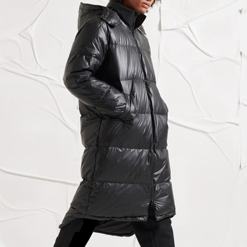 Men's Long Thick Hooded All Weather Down Jacket