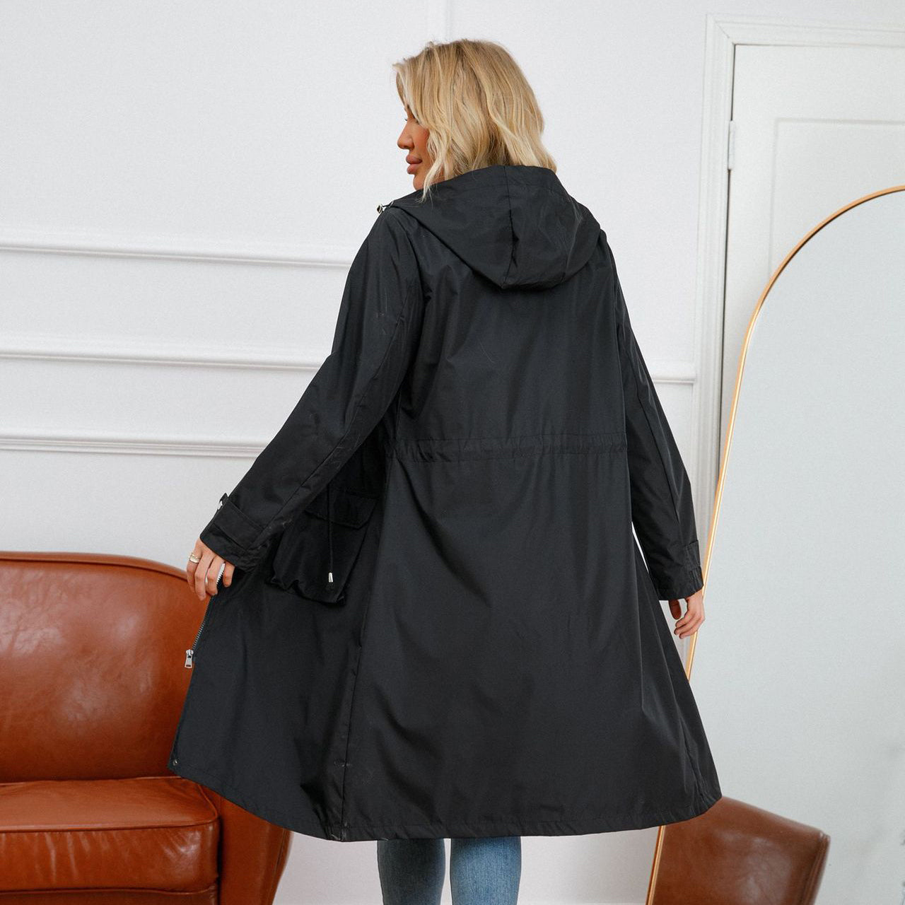 Long Casual Hooded Jacket For Women