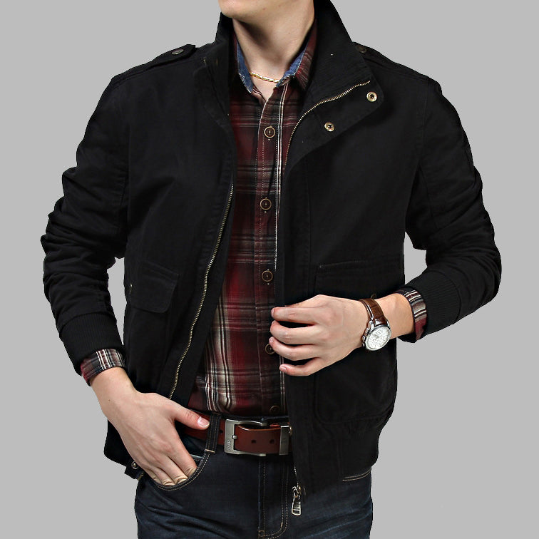Cotton Stand Collar Short Men's Jacket