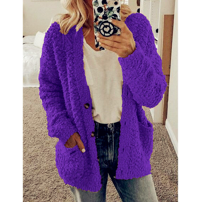 Women's Casual Plush Cardigan Jacket