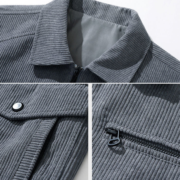Men's Corduroy Cardigan Pocket Casual Jacket