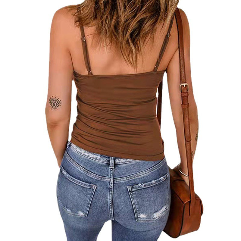 Women's Solid Color Casual Sling Tank