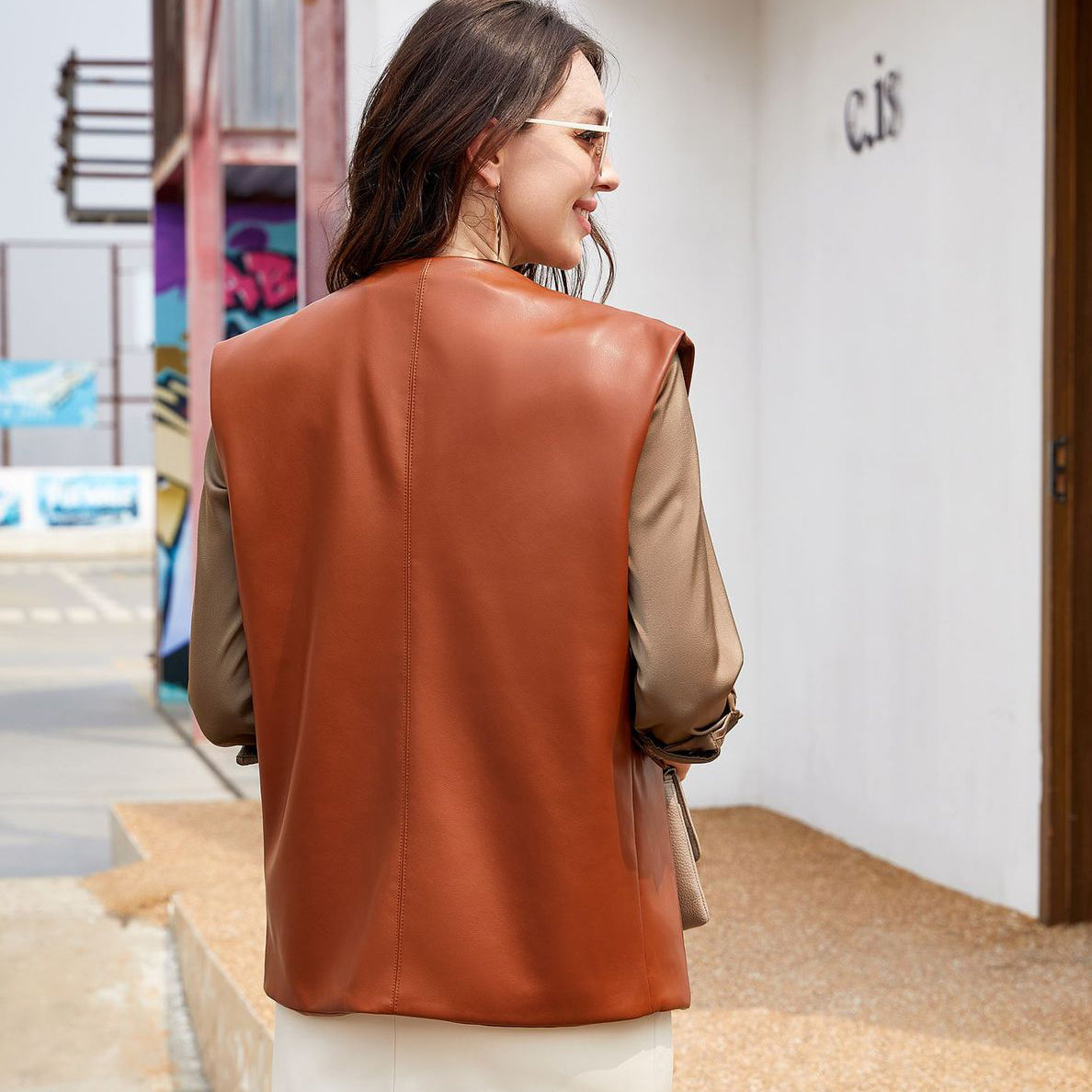 Fall Leather Casual Vest For Women