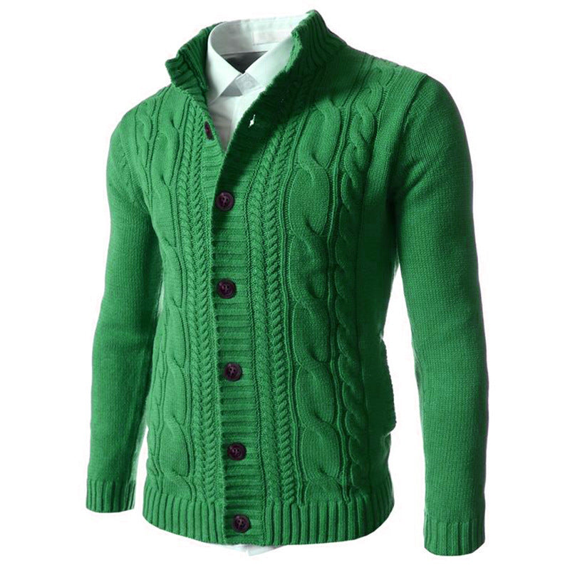 Men's Lapel Button Cardigan Sweater