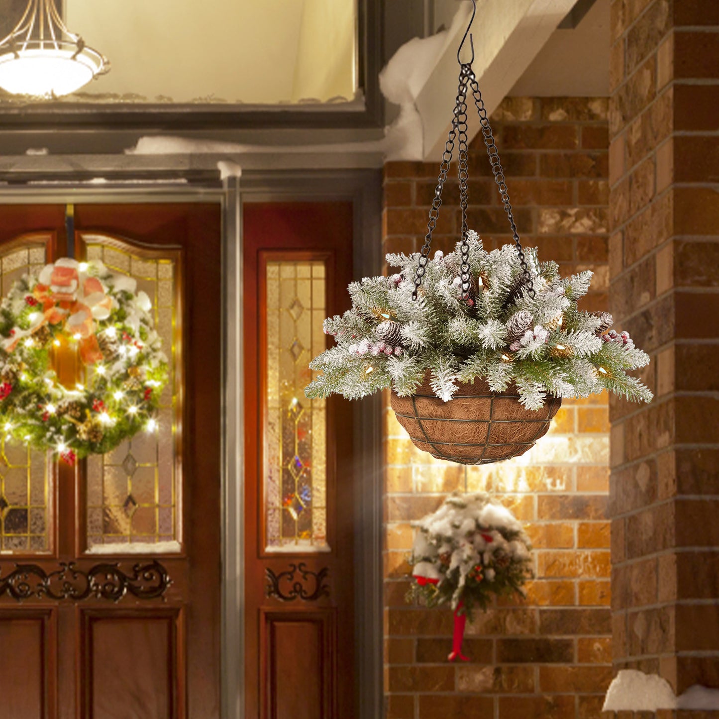 Christmas Ornaments Christmas Wreath Artificial Christmas Hanging Baskets