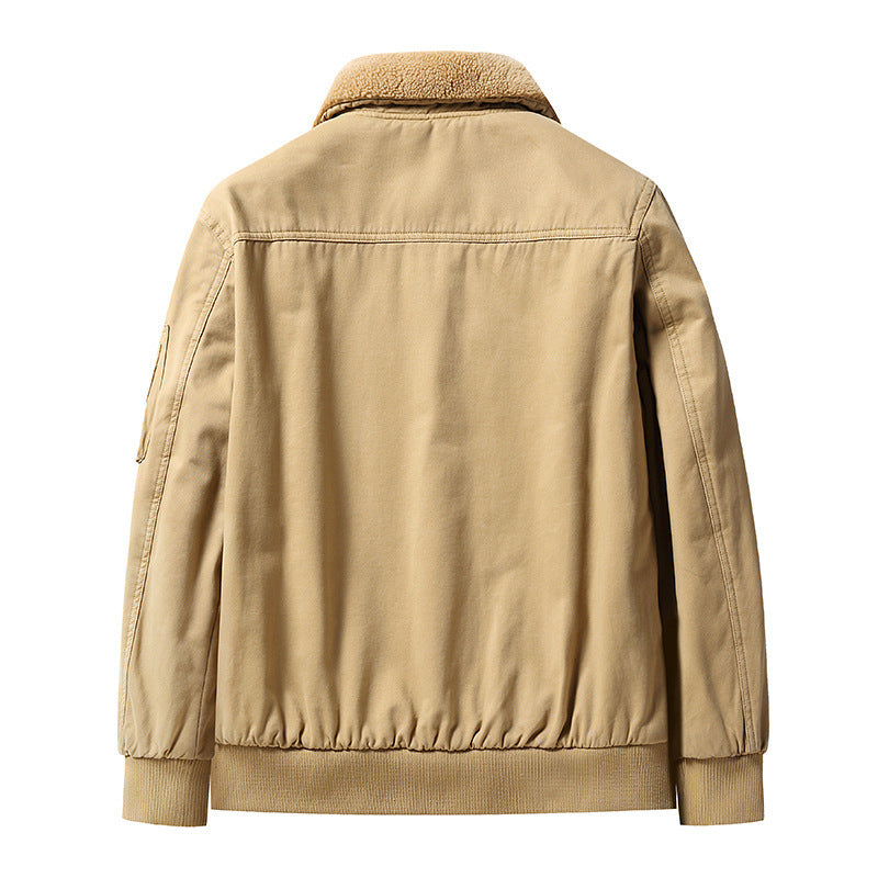 Men's Warm Jacket Velvet Thick Casual Warm Lamb Jacket