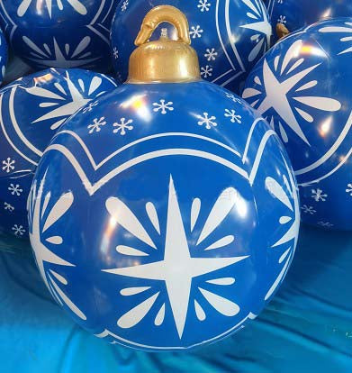 Outdoor Merry Christmas Ornaments PVC Inflatable Decoration Ball